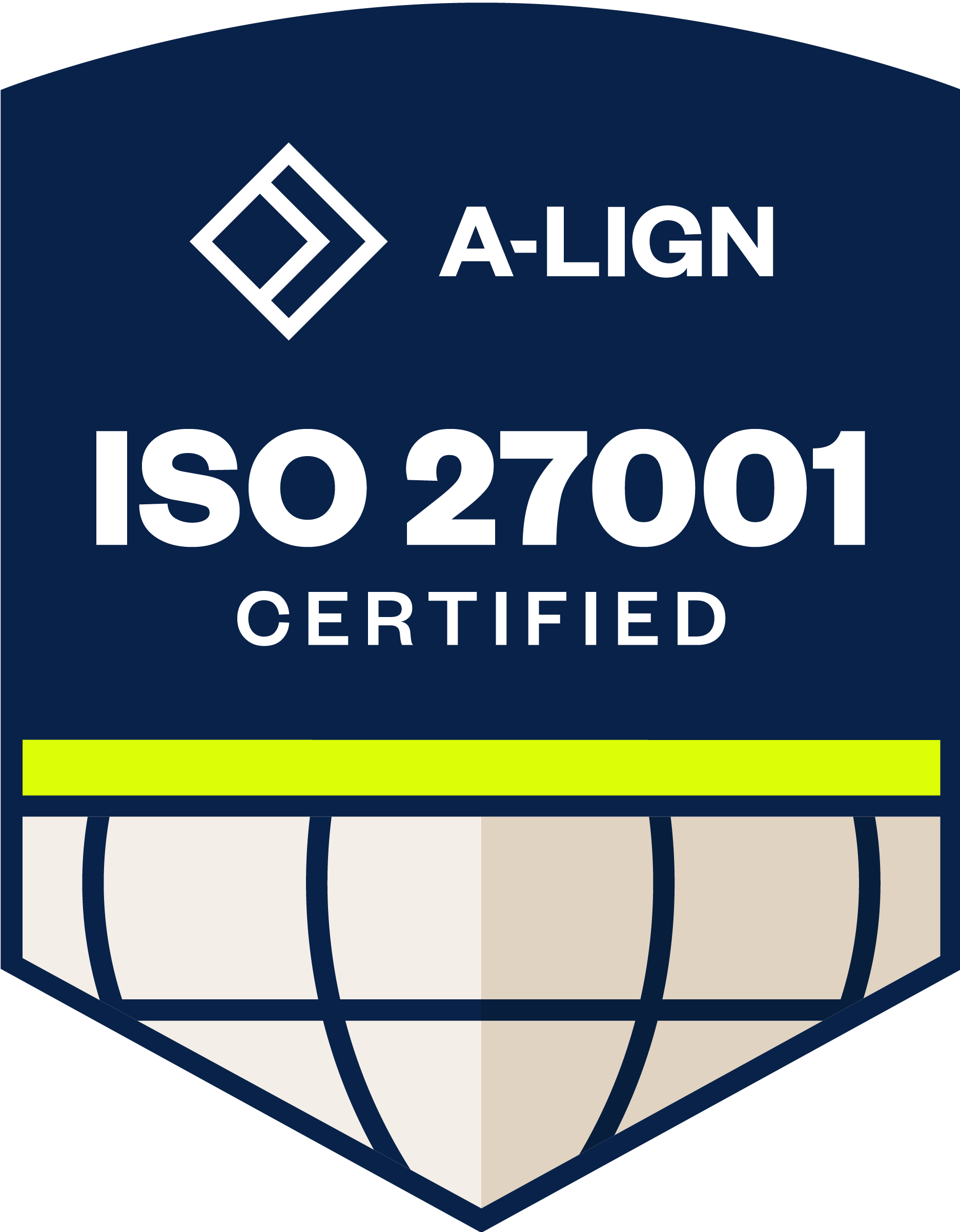 ISO/IEC 27001 certified badge from A-LIGN