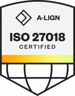 ISO/IEC 27018 certified badge from A-LIGN